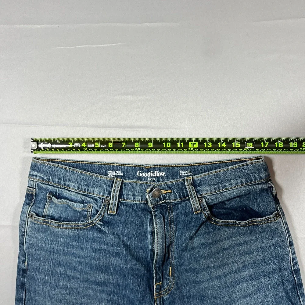 Goodfellow & Co Straight Leg Jeans Mens 36X30 Blue Denim Total Flex Relaxed Fit